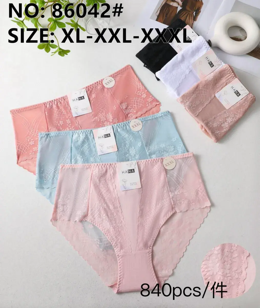 Hana Majtki Damskie Koronkowe XL-XXXL Różowe Niebieskie
