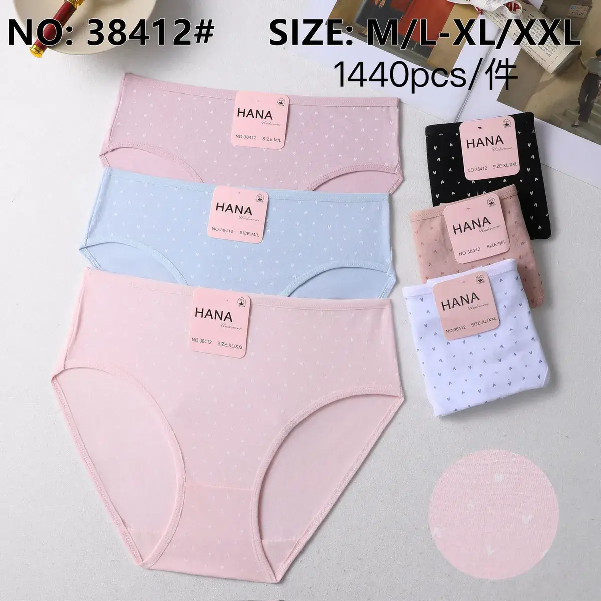 Majtki Bawełniane Damskie Hana w Serduszka M/L-XL/XXL