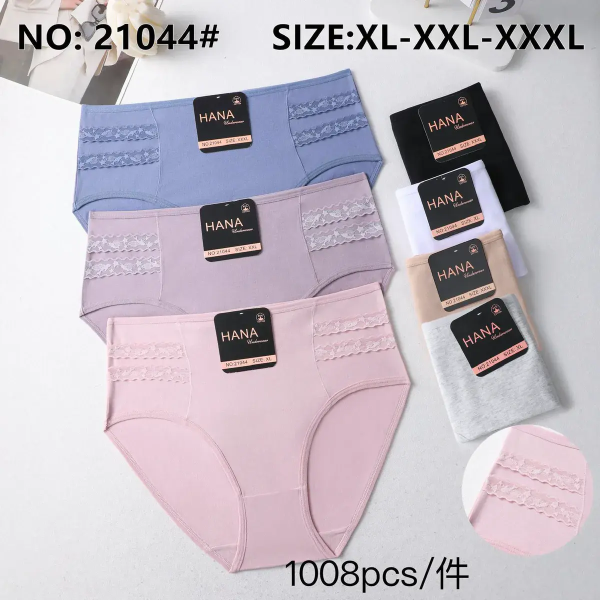 Majtki damskie HANA z koronką XL-XXXL pastelowe kolory, w wielu kolorach