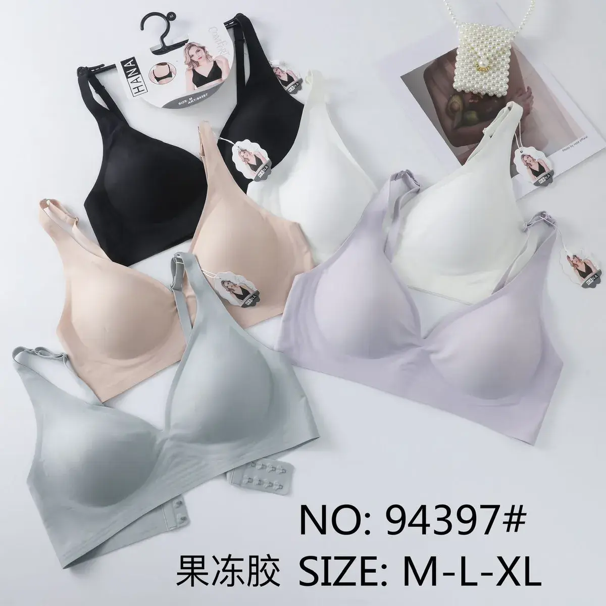 Biustonosz bezszwowy HANA mix kolorów M-L-XL – wzór 2
