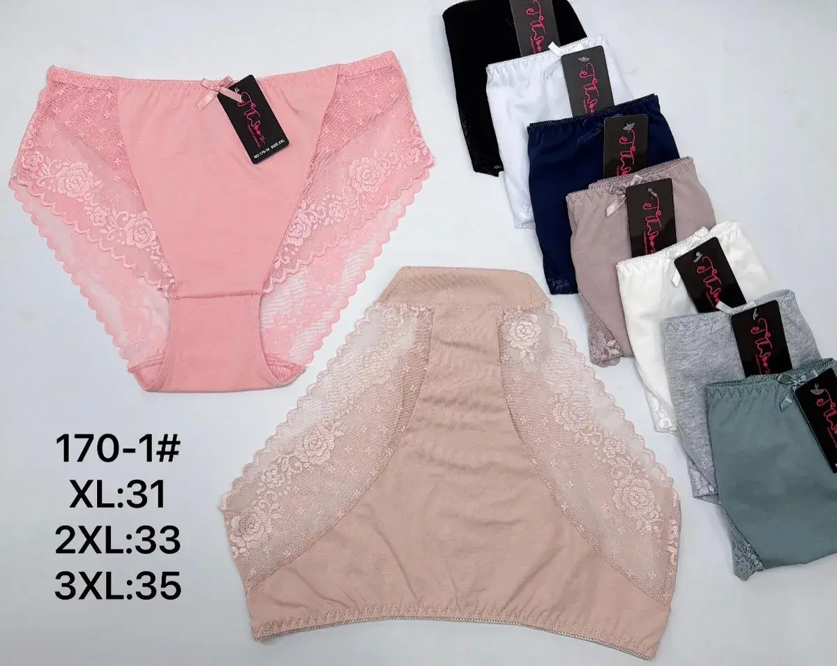 Majtki damskie z koronką mix kolorów XL-3XL