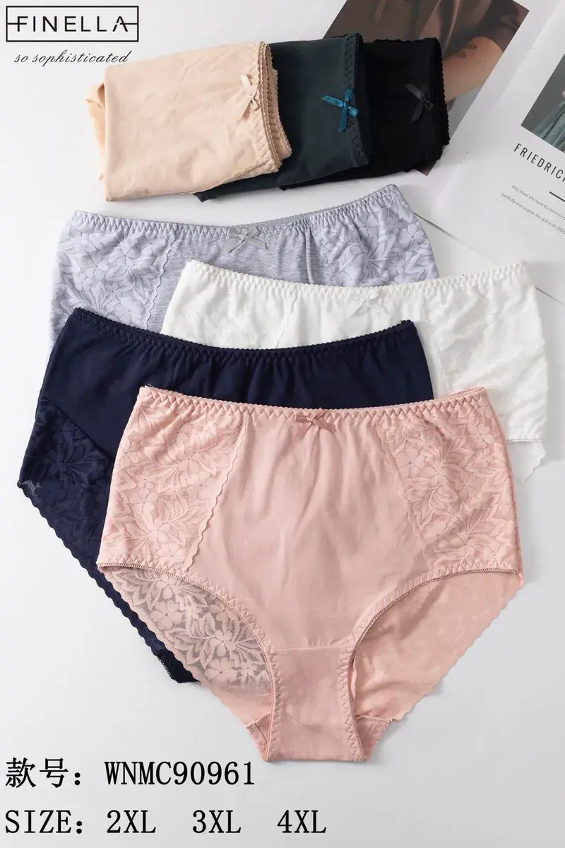 Majtki damskie Finella z koronką 2XL-4XL mix kolorów – wzór 2