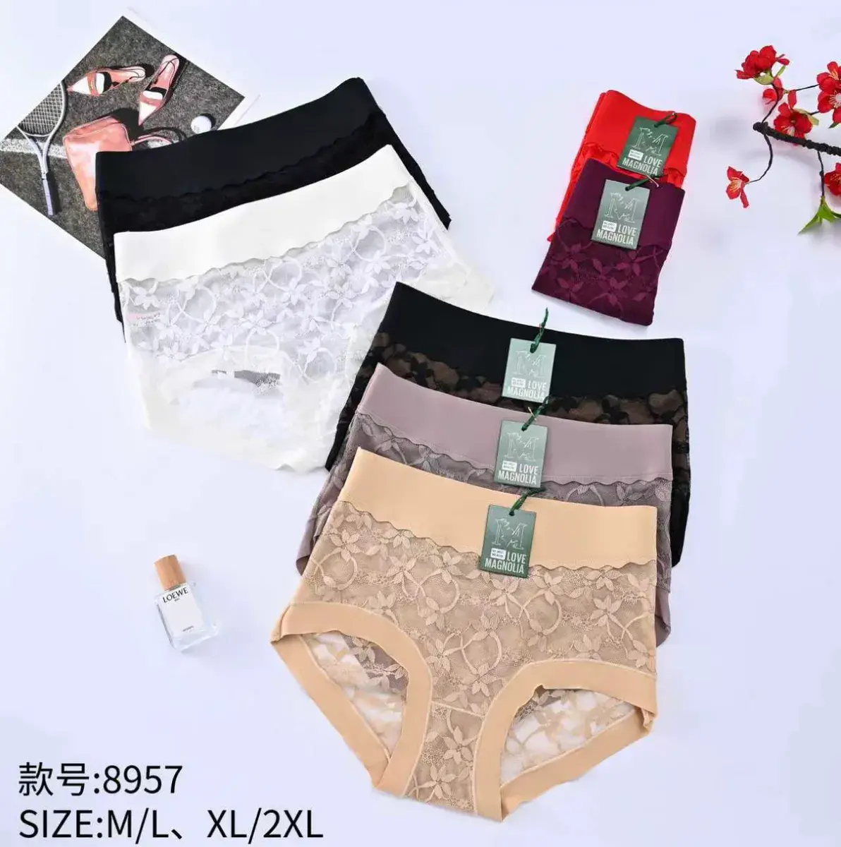 Majtki damskie koronkowe Love Magnolia mix kolorów M-2XL – wzór 2