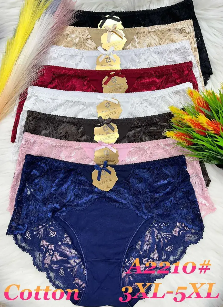 Majtki damskie koronkowe bawełniane mix kolorów 3XL-5XL