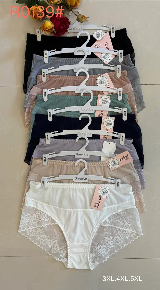 Majtki damskie Greenice z koronką 3XL-5XL mix kolorów