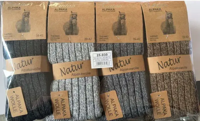 Skarpetki Alpaka Natur termo 39-42 mix kolorów 24 pary