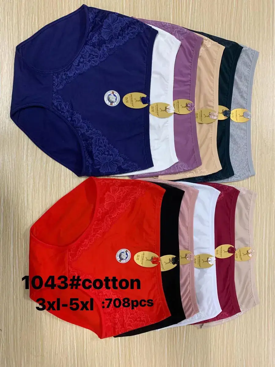 Majtki damskie bawełniane z koronką 3XL-5XL mix kolorów – wzór 4