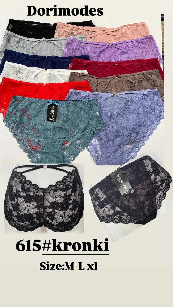 Majtki damskie koronkowe Dorimodes mix kolorów M-L-XL