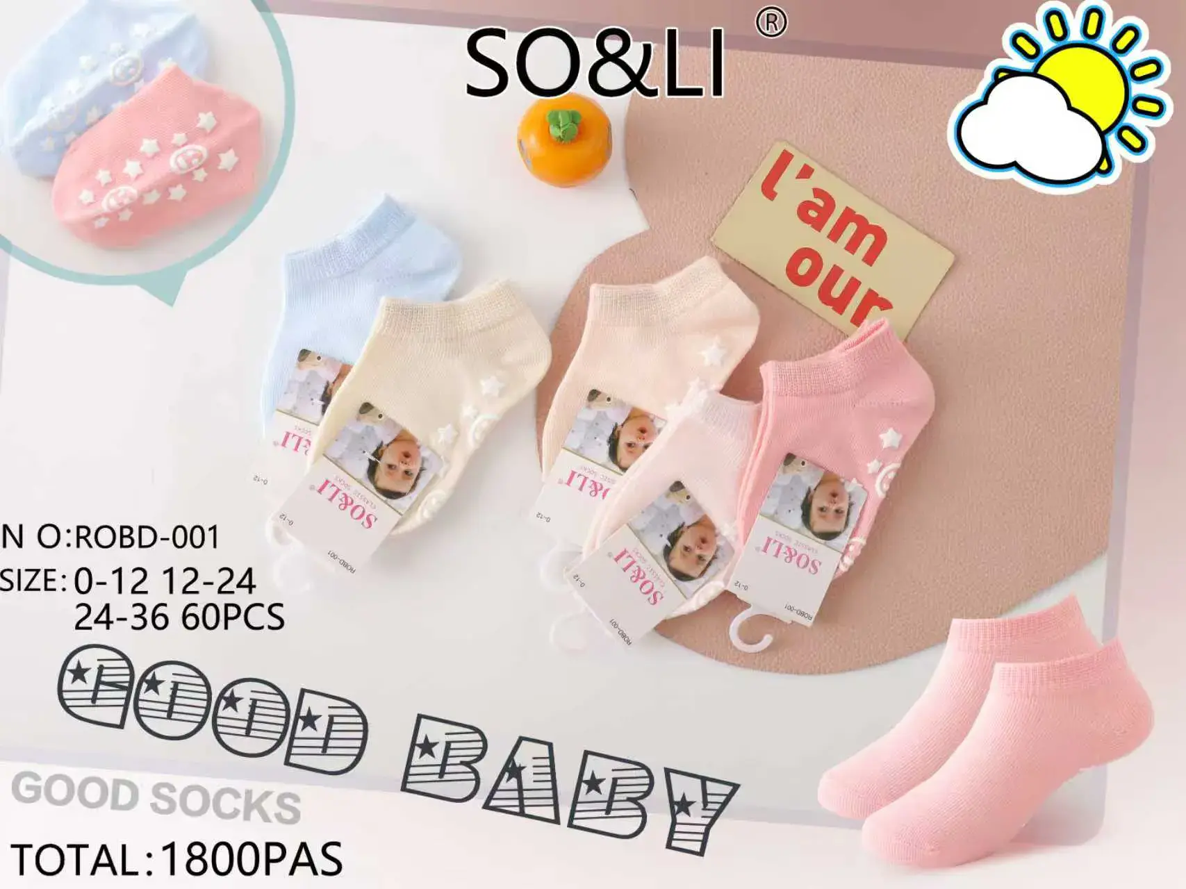 Skarpetki dla niemowląt SO&LI Good Baby, rozmiar 0-12/24-36msc