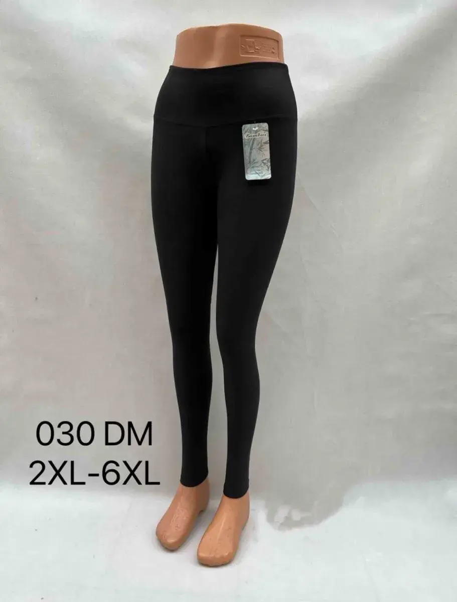 Legginsy damskie czarne 2XL-6XL z wysokim stanem bambusowe