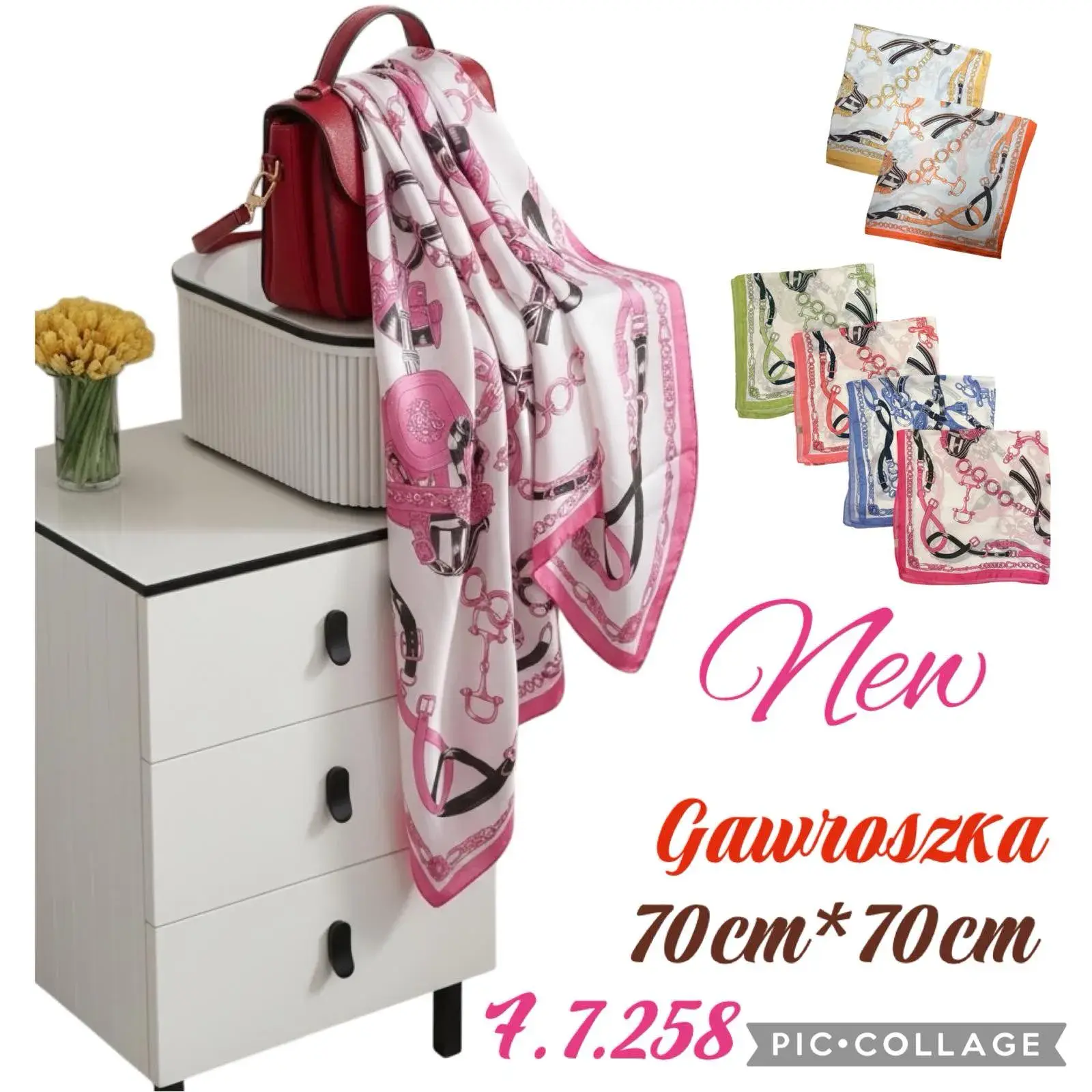 Chusta Damska Gawroszka 70cm x 70cm Kwadratowa