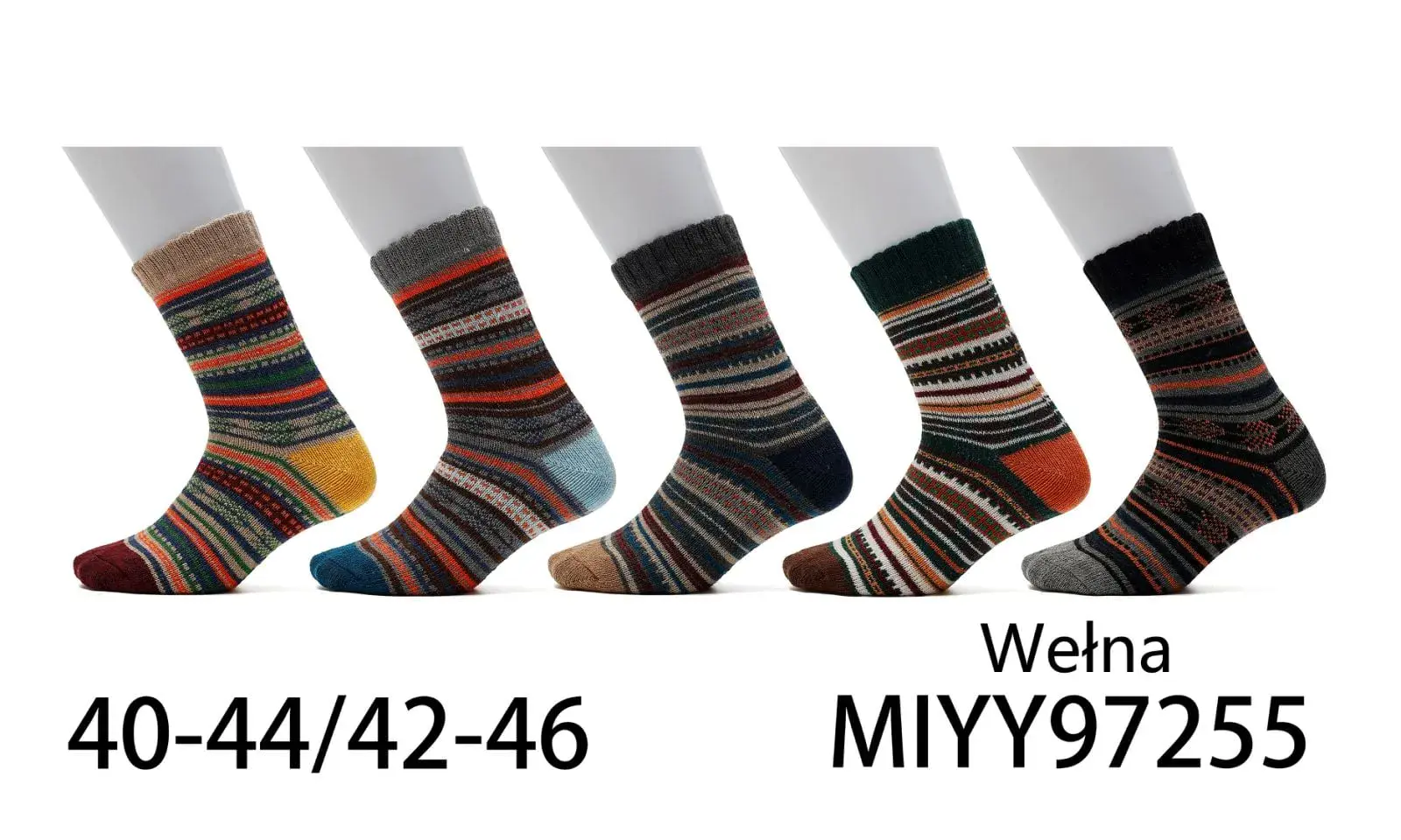 Skarpetki męskie wełniane wzorzyste 40-44/42-46 MIYY97255