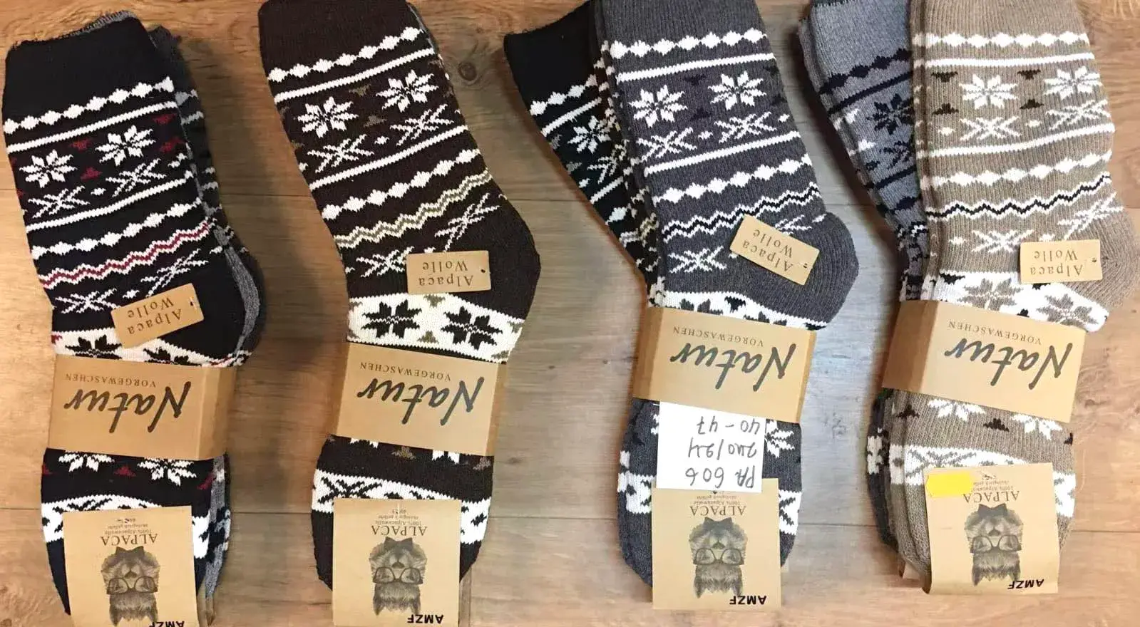 Skarpetki męskie zimowe wzór norweski 4 pary