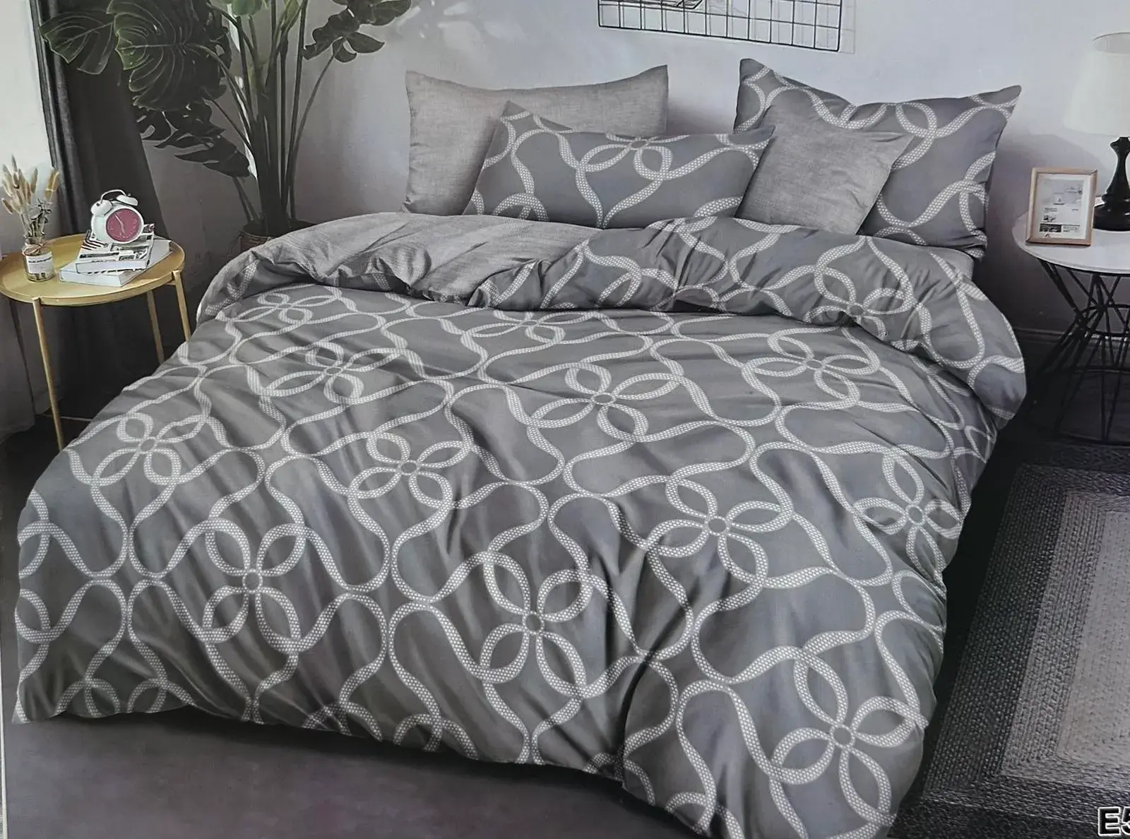 Komplet Pościel Milano 4CZ 200/220, kolor szary – wzór 2