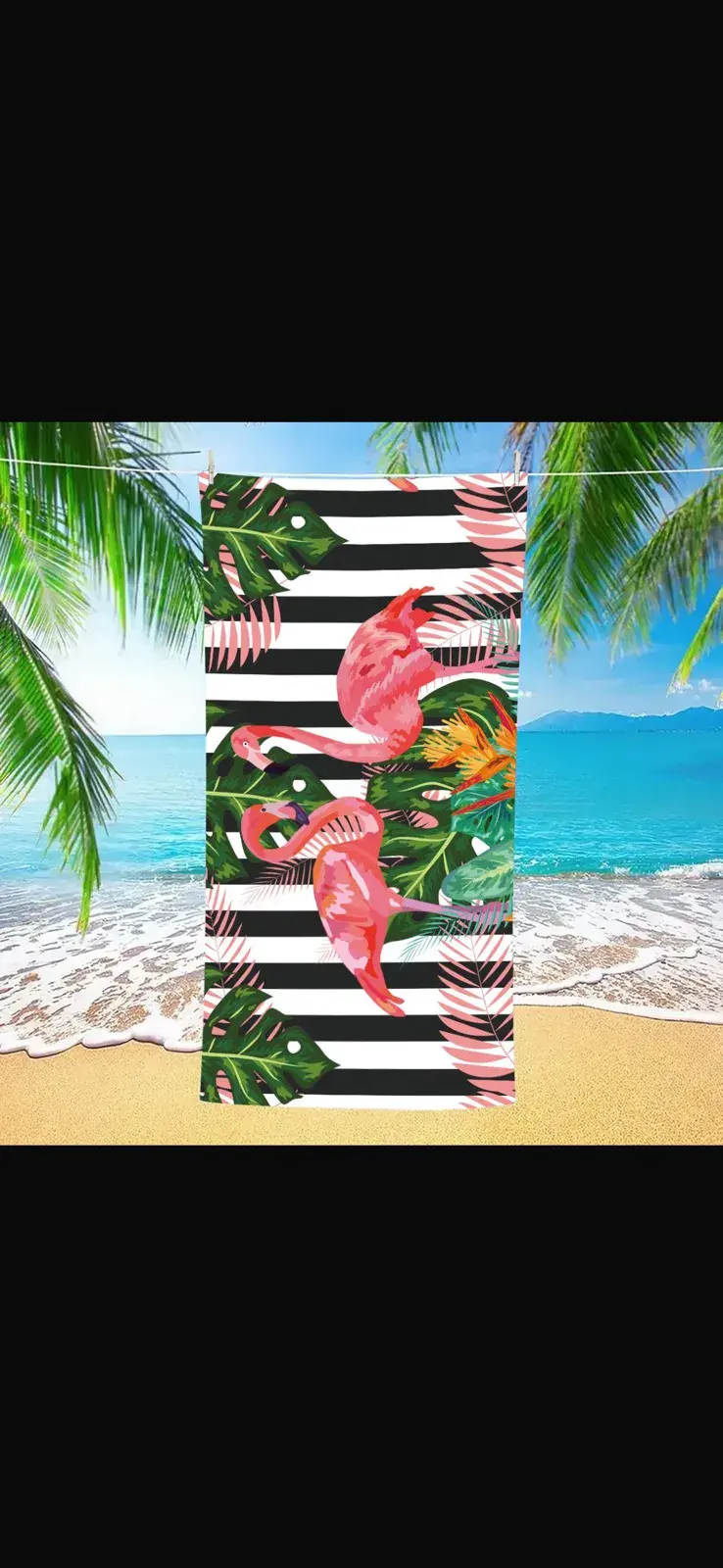 Ręcznik Plażowy z Flamingami 70/140