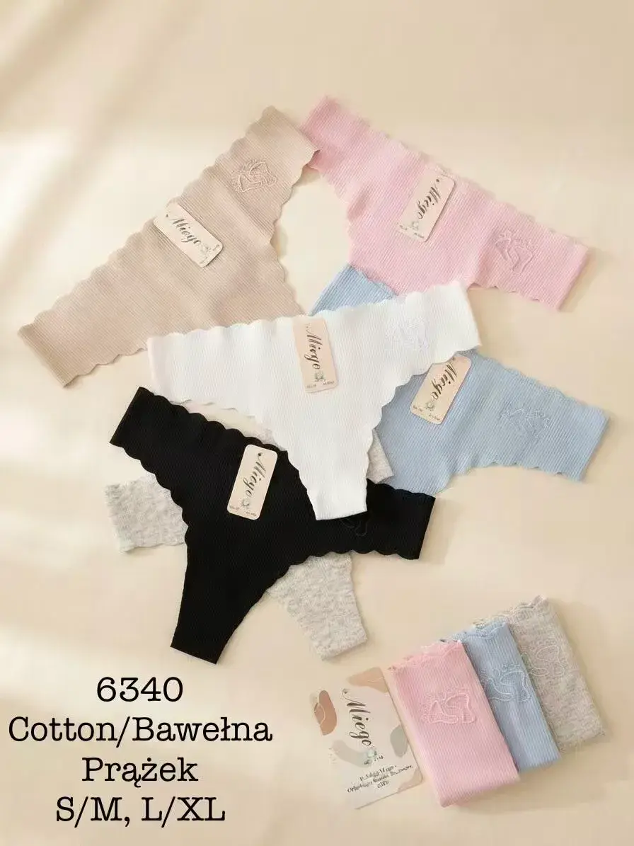 Majtki bawełniane prążkowane mix kolorów S/M L/XL