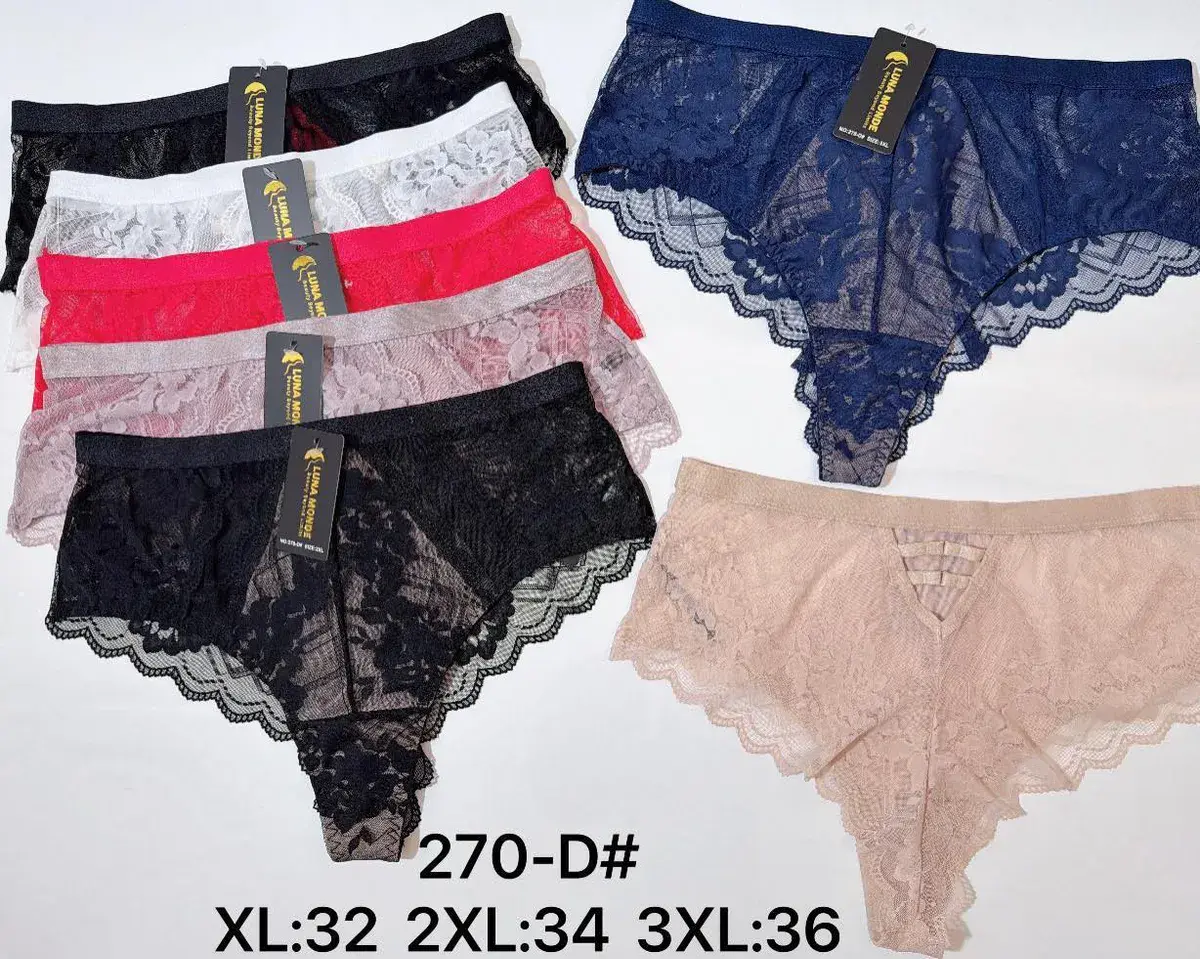 Koronkowe majtki damskie Luna Monde mix kolorów XL-3XL