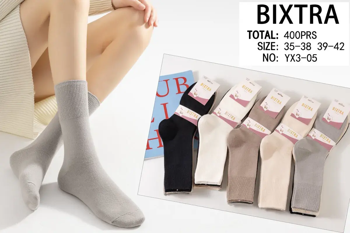 BIXTRA Skarpety damskie bawełniane w pastelowych kolorach 35-42