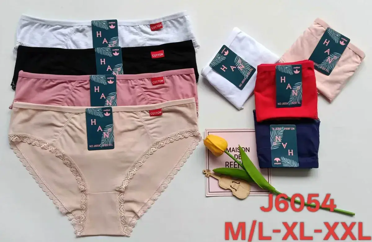 Majtki damskie bawełniane z koronką mix kolorów M-XXL