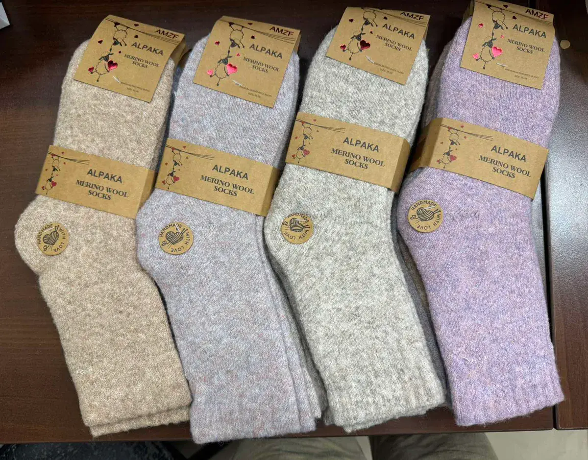 Skarpety alpaka merino wool pastelowe kolory miękkie ciepłe