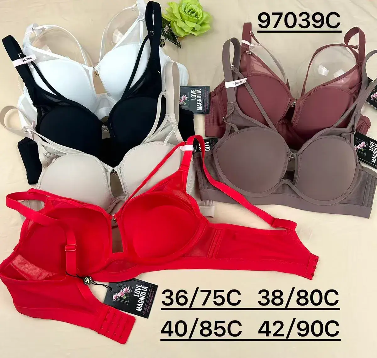 Biustonosz Love Magnolia w różnych kolorach i rozmiarach C