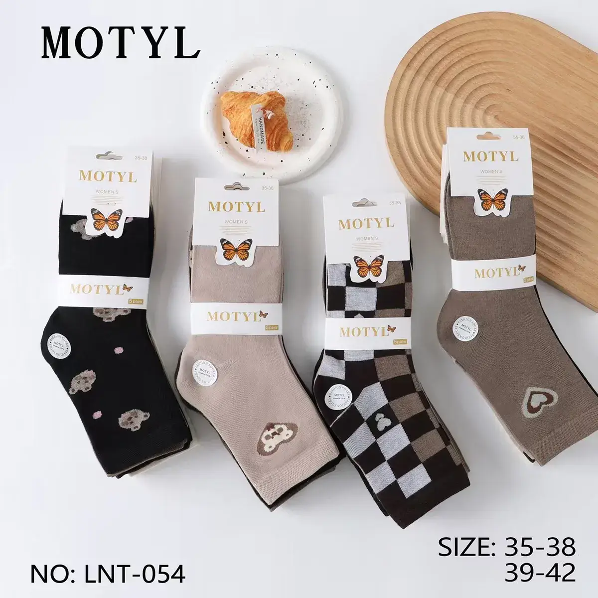 Skarpetki damskie MOTYL wzory mix rozmiar 35-42 5 par