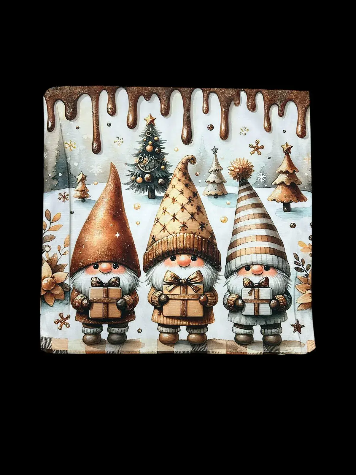 Poszewka Świąteczny Gnomy 45x45cm, w wielu kolorach