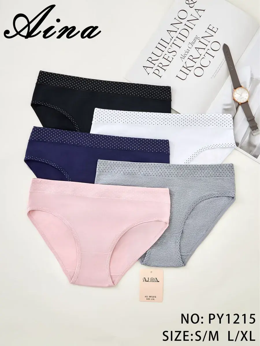 Majtki damskie Aina mix kolorów S/M L/XL wygodne i elastyczne