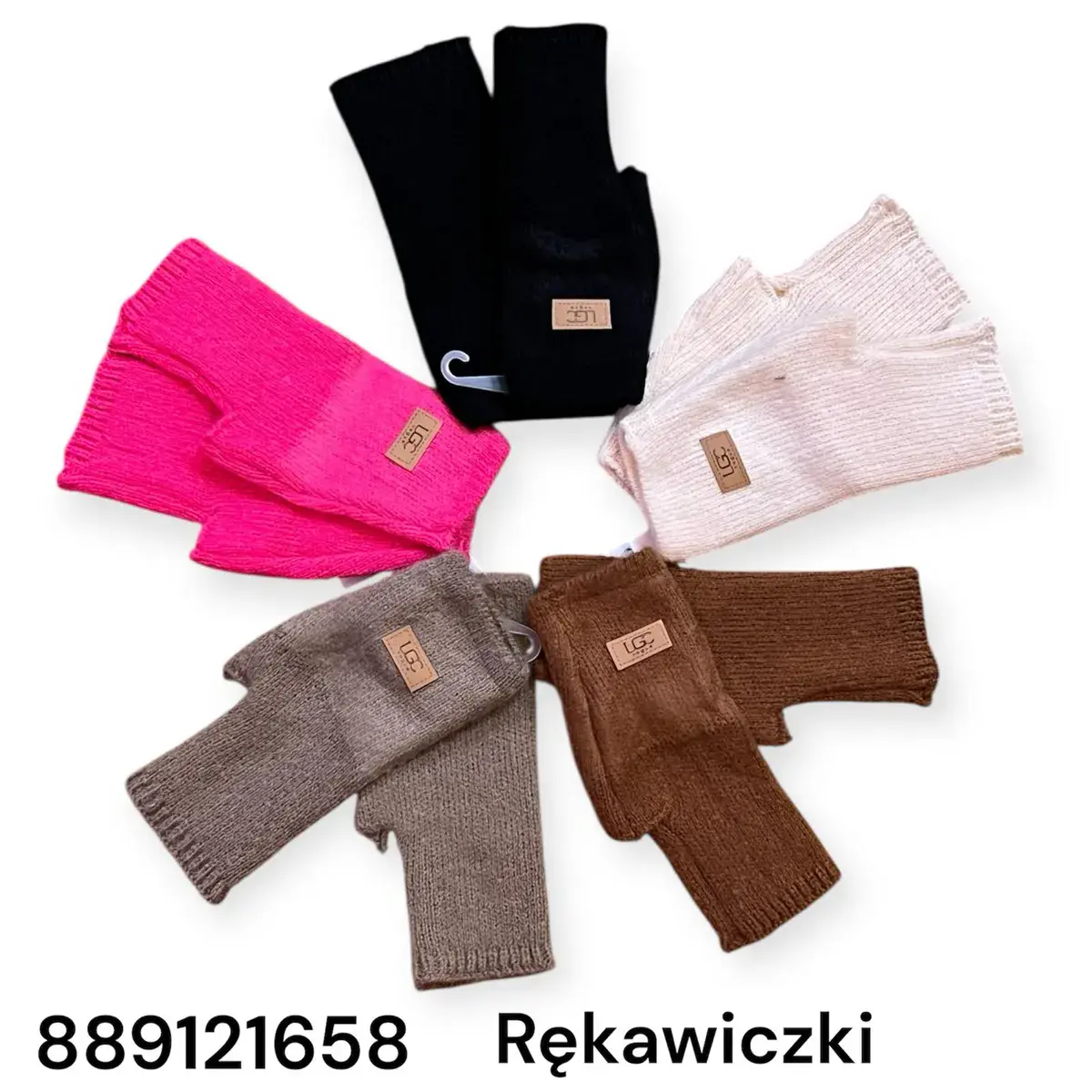 Rękawiczki bez palców damskie kolorowe z dzianiny