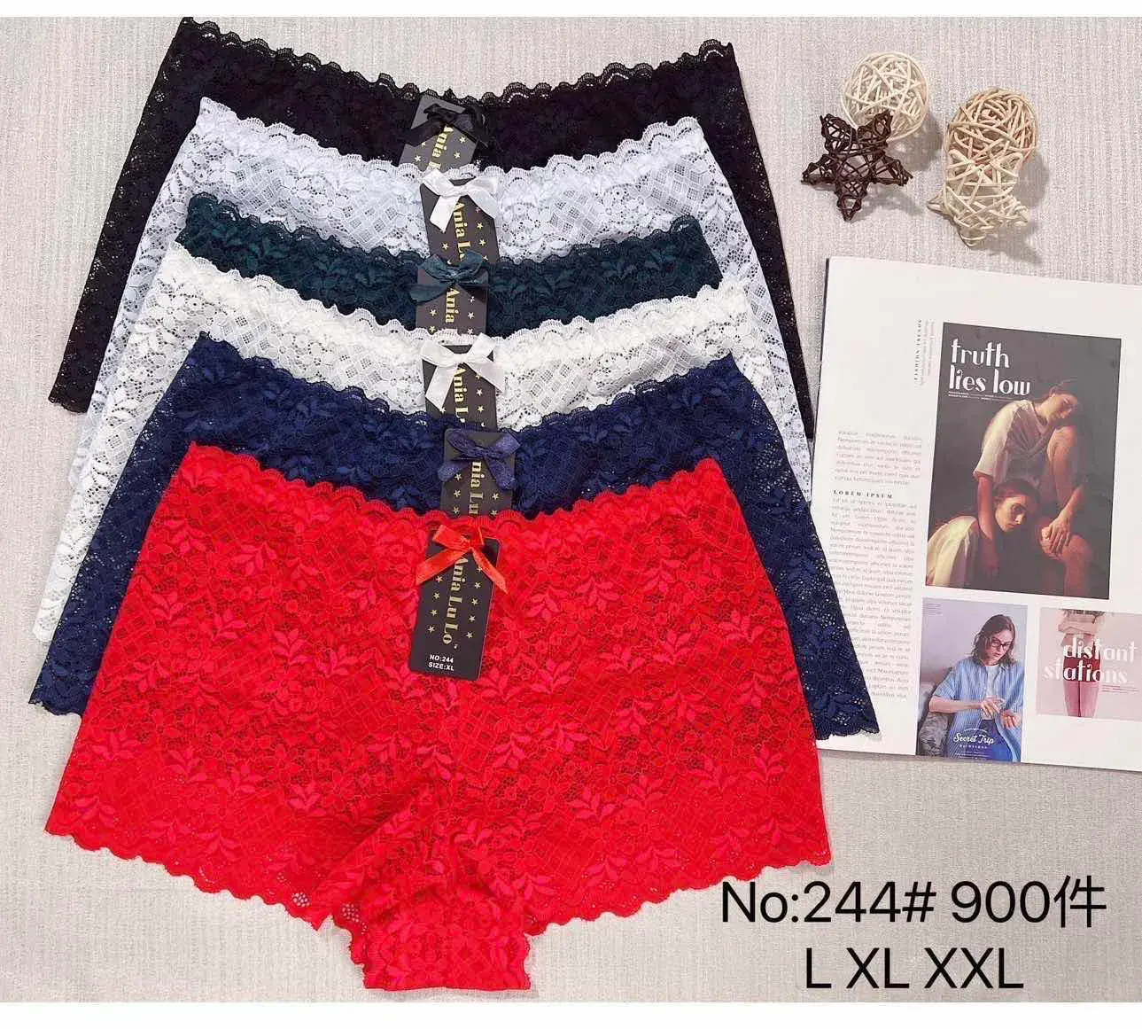 Majtki damskie koronkowe L XL XXL, 6 kolorów