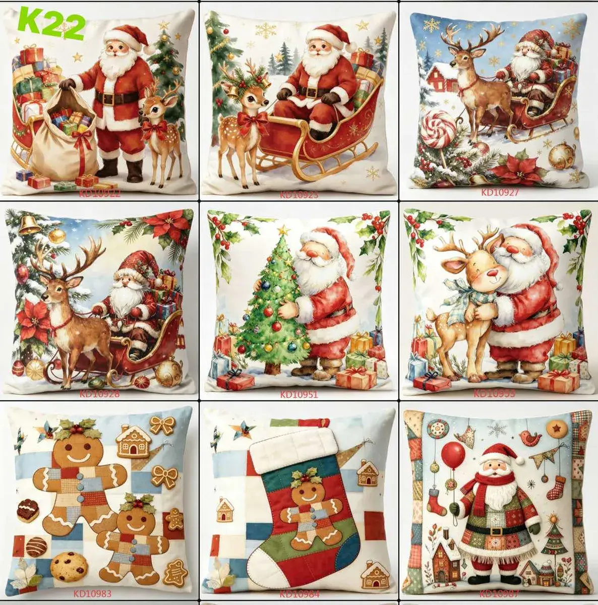 Poszewka świąteczna 45x45 cm mix wzorów bożonarodzeniowych – wzór 3