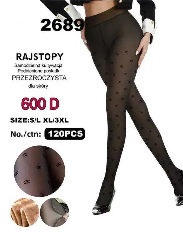 Rajstopy damskie 600D XL/3XL ze wzorem kratki
