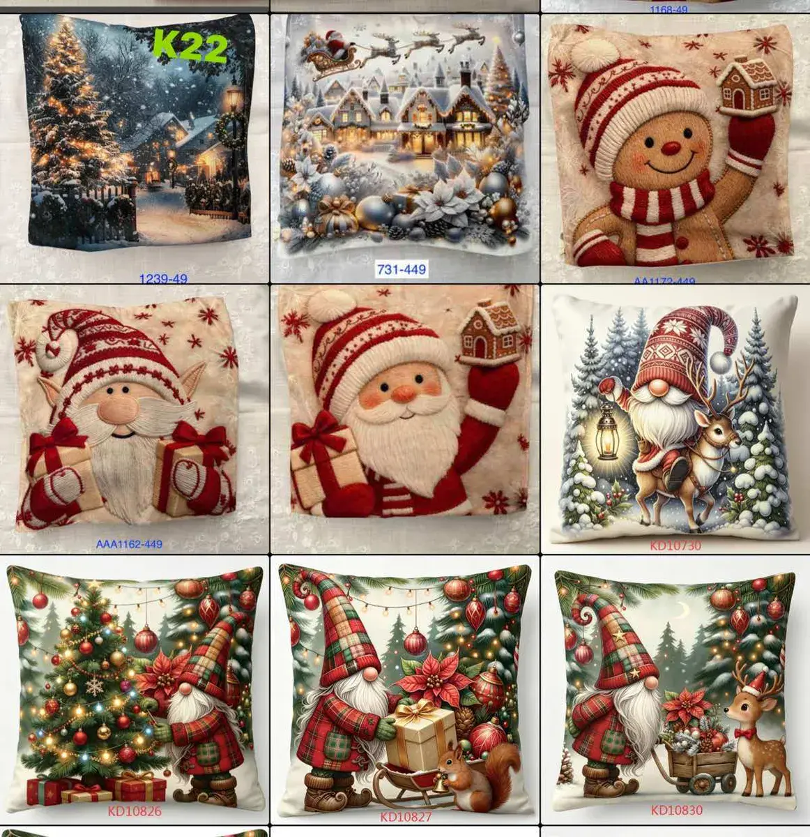 Poszewka świąteczna 45x45 cm mix wzorów zimowych i bożonarodzeniowych – wzór 2