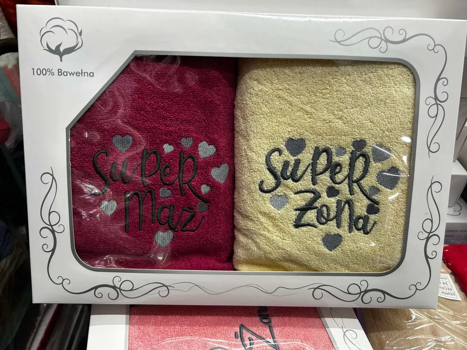 Zestaw Ręczniki Mąż Żona 50/100 Super 100% Bawełna