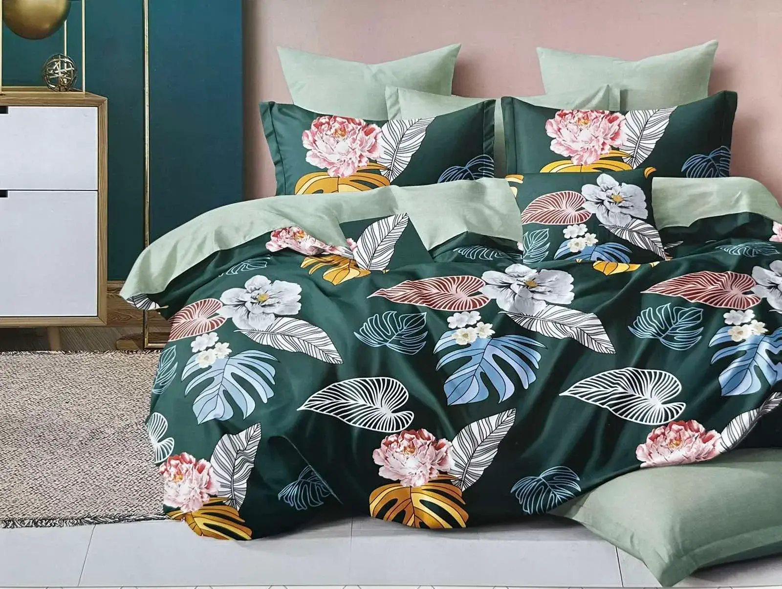 Komplet pościeli Milano 5D 4CZ 200/220, w wielu kolorach – wzór 4