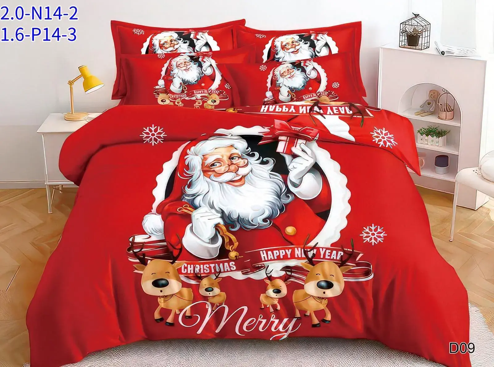 Komplet Pościeli Świąteczny Santa 4cz 160/200