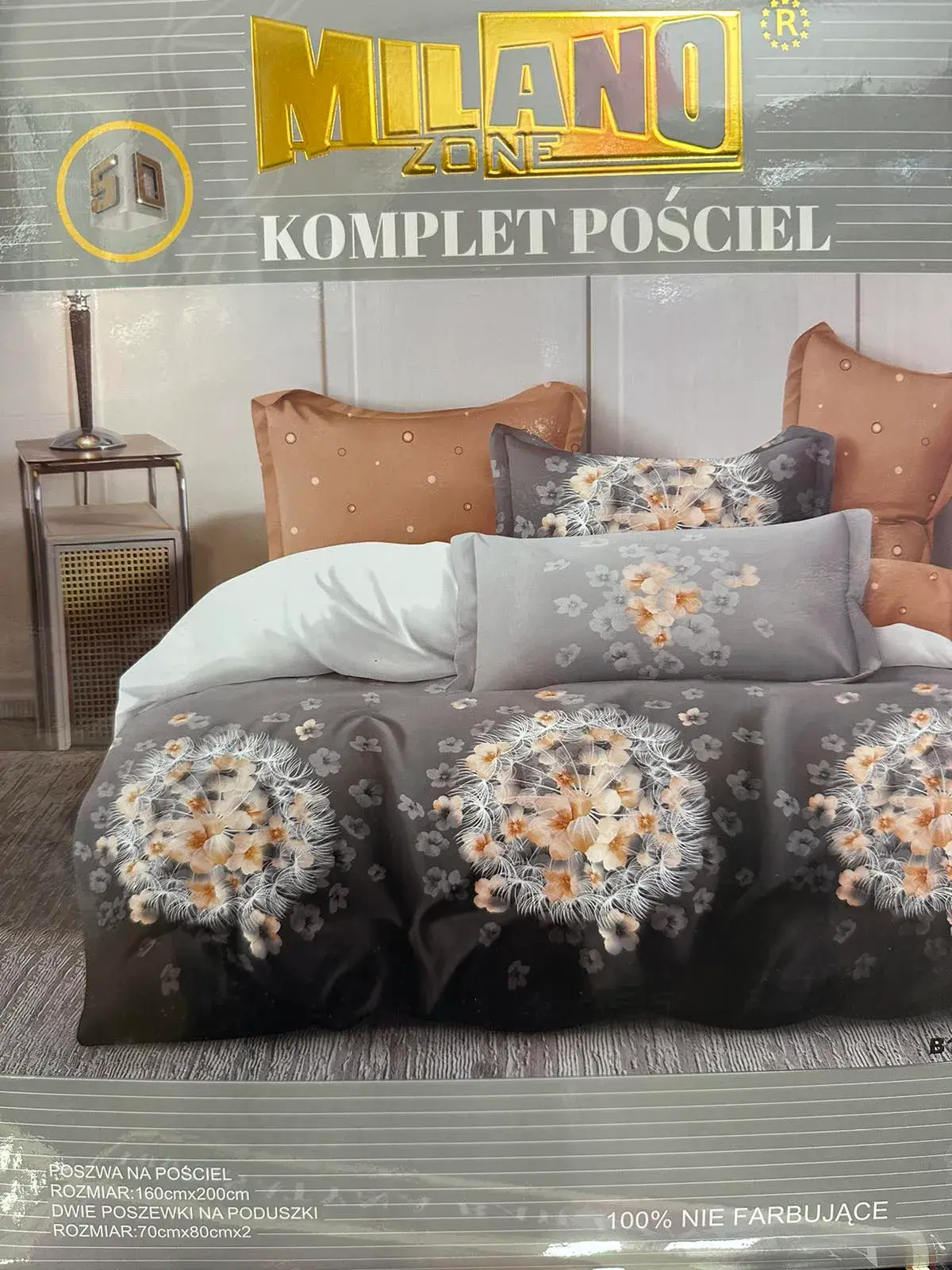 Komplet Pościel 3cz Milano 160/200, kolor szary