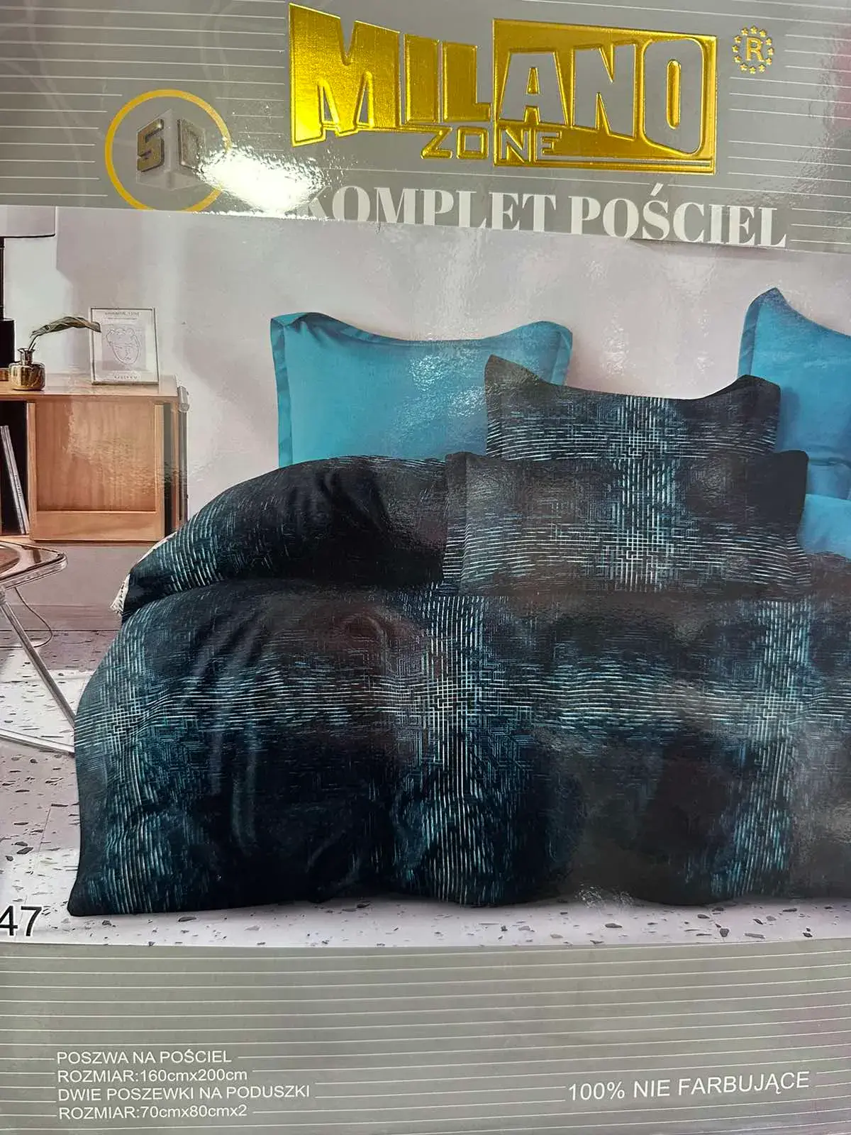 Komplet Pościel 3cz Milano 160/200 granatowy