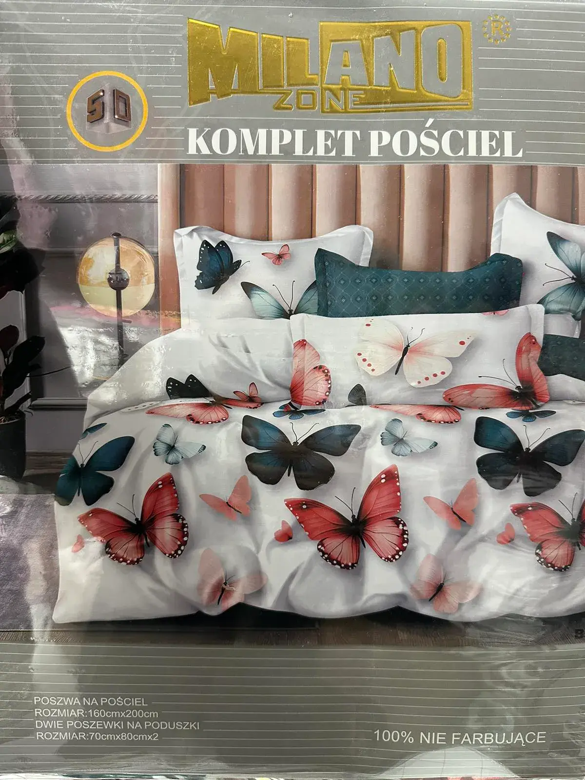 Komplet Pościeli 3cz Milanoando Motyw Motyli 160/200