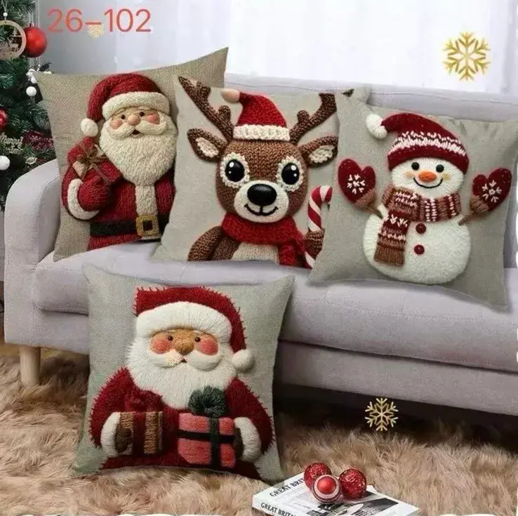 Poszewki na poduszkę świąteczne 40x40 cm mix wzorów dekoracyjnych – wzór 5