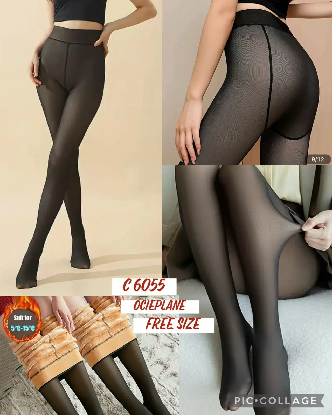 Rajstopy damskie czarne C0655 free size