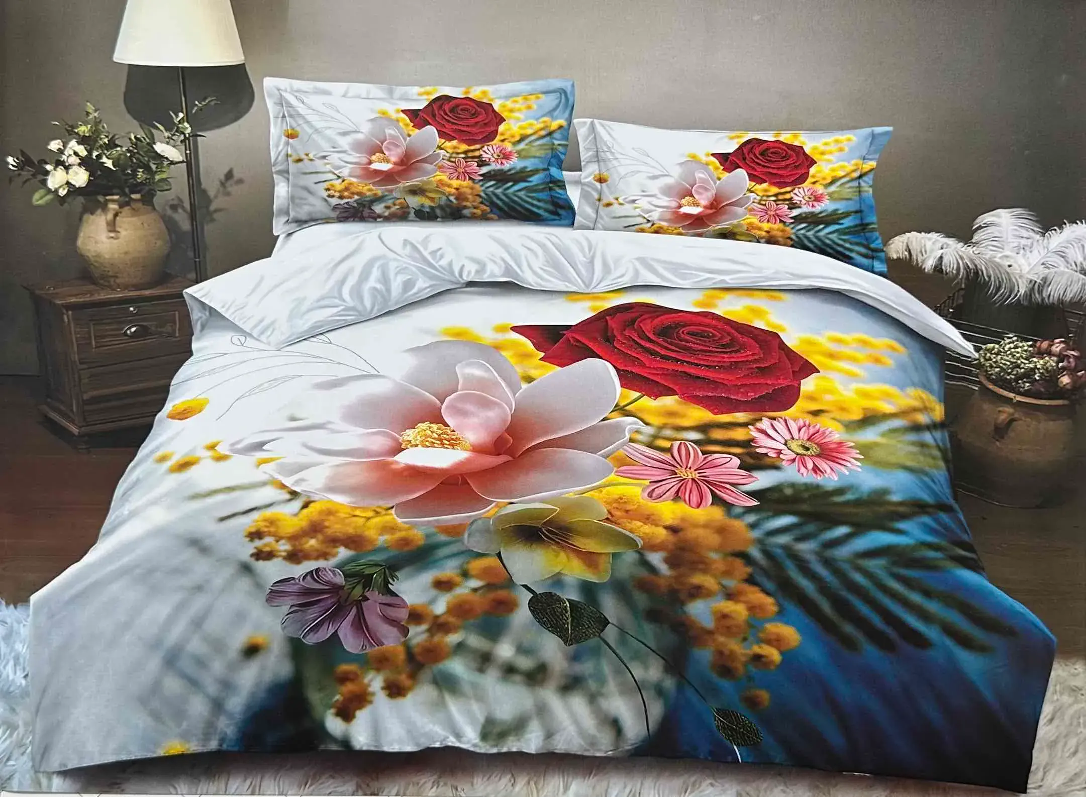 Komplet Pościel MILANO 5D Satyna Bawełna 4 CZ 160/200, w wielu kolorach – wzór 6