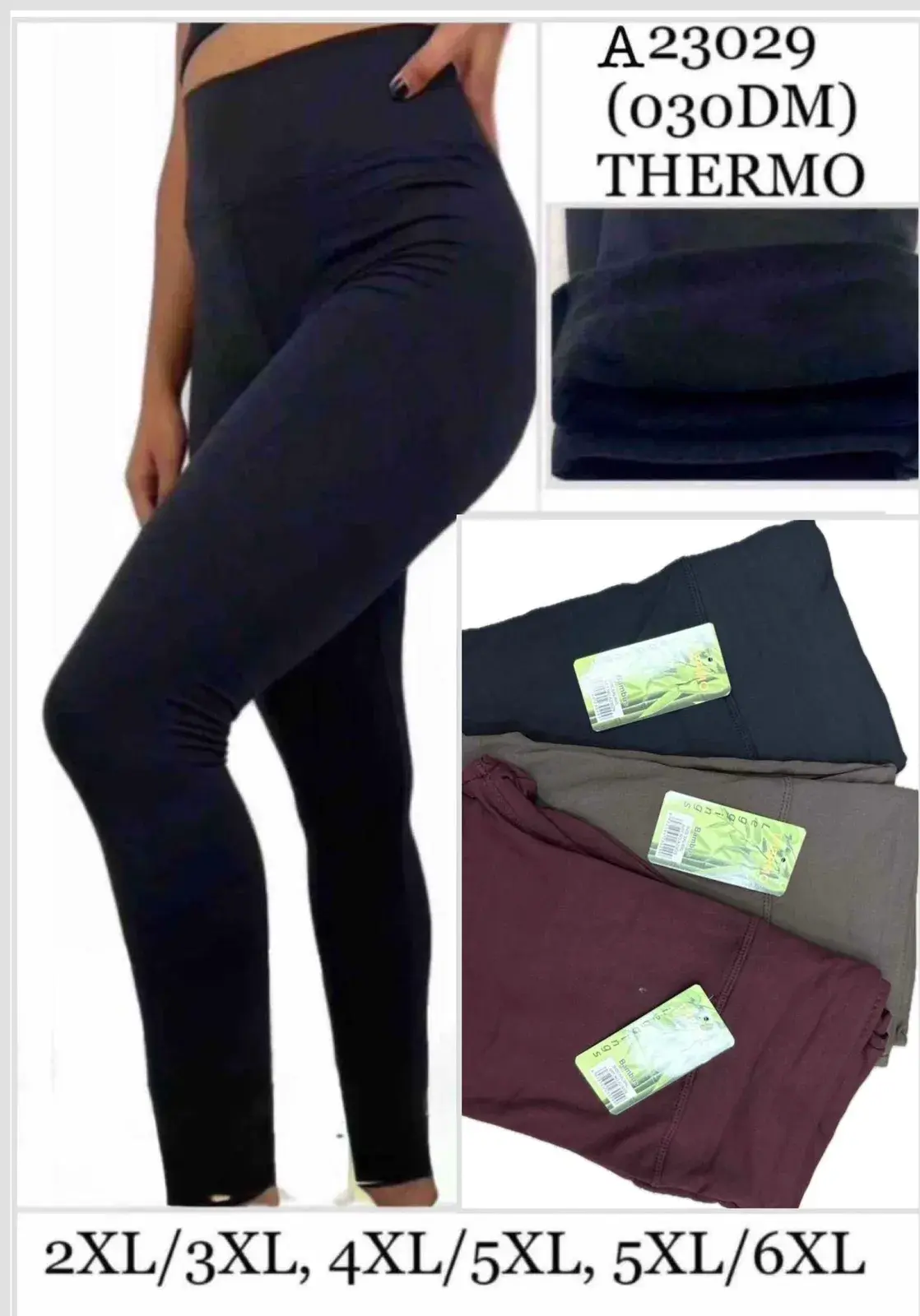 Legginsy damskie termoaktywne XL-6XL A23029