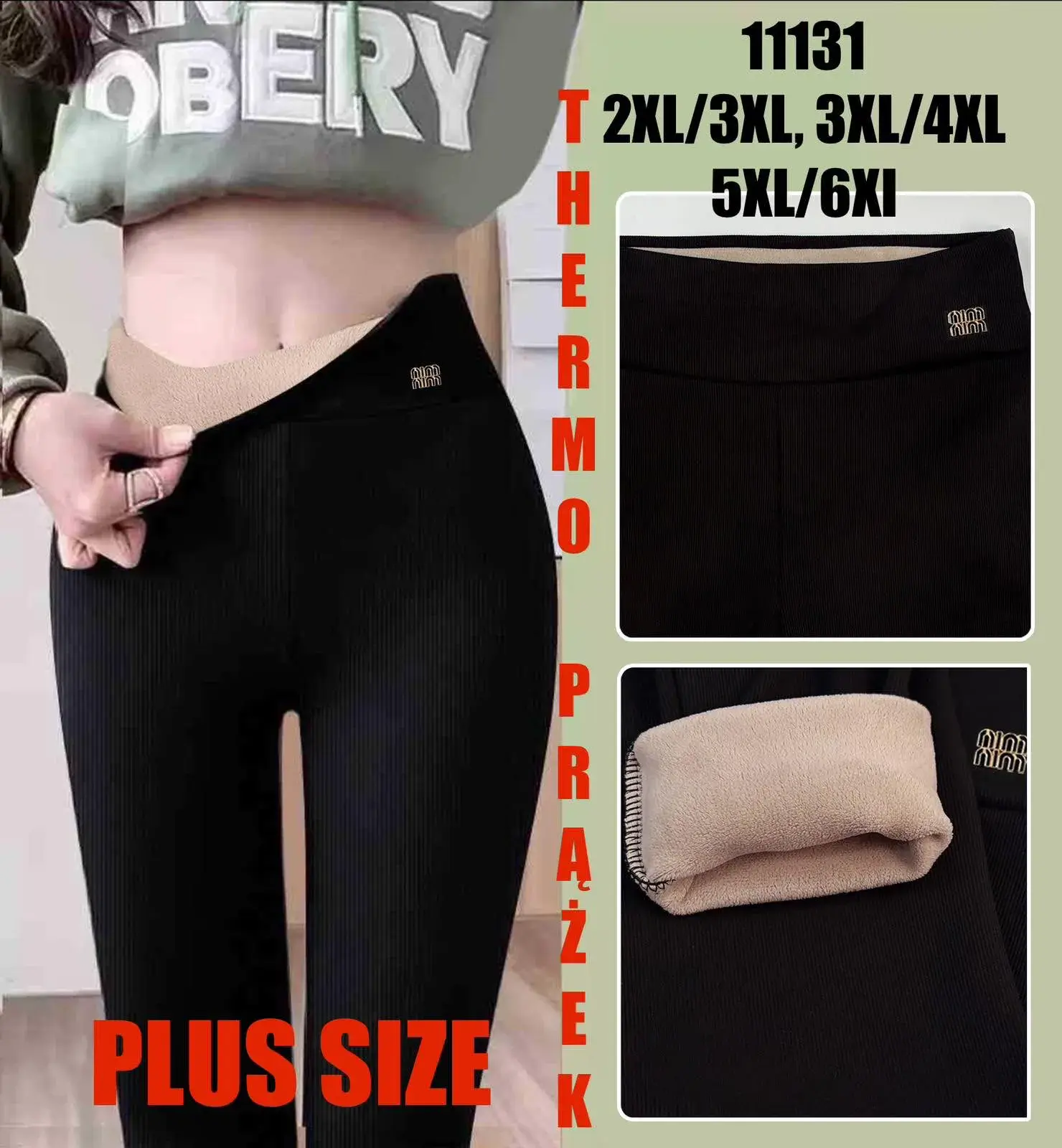 Legginsy damskie termoaktywne plus size 2XL/3XL-6XL