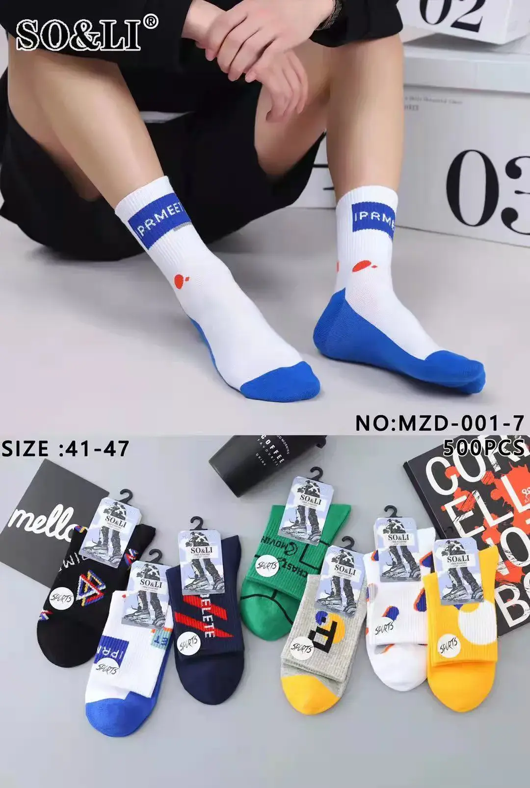 Skarpetki męskie sportowe Size 41-47 NO:MZD-001-7