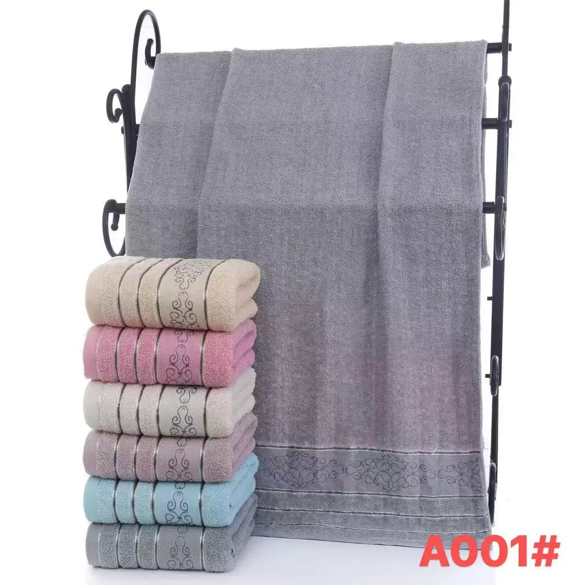 Ręcznik bawełniany 50x100 cm z dekoracyjnym wzorem, mix kolorów – wzór 2
