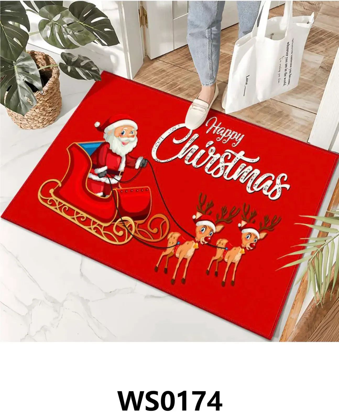 Dywany Świąteczne 80x120cm Santa Sanie WS0174