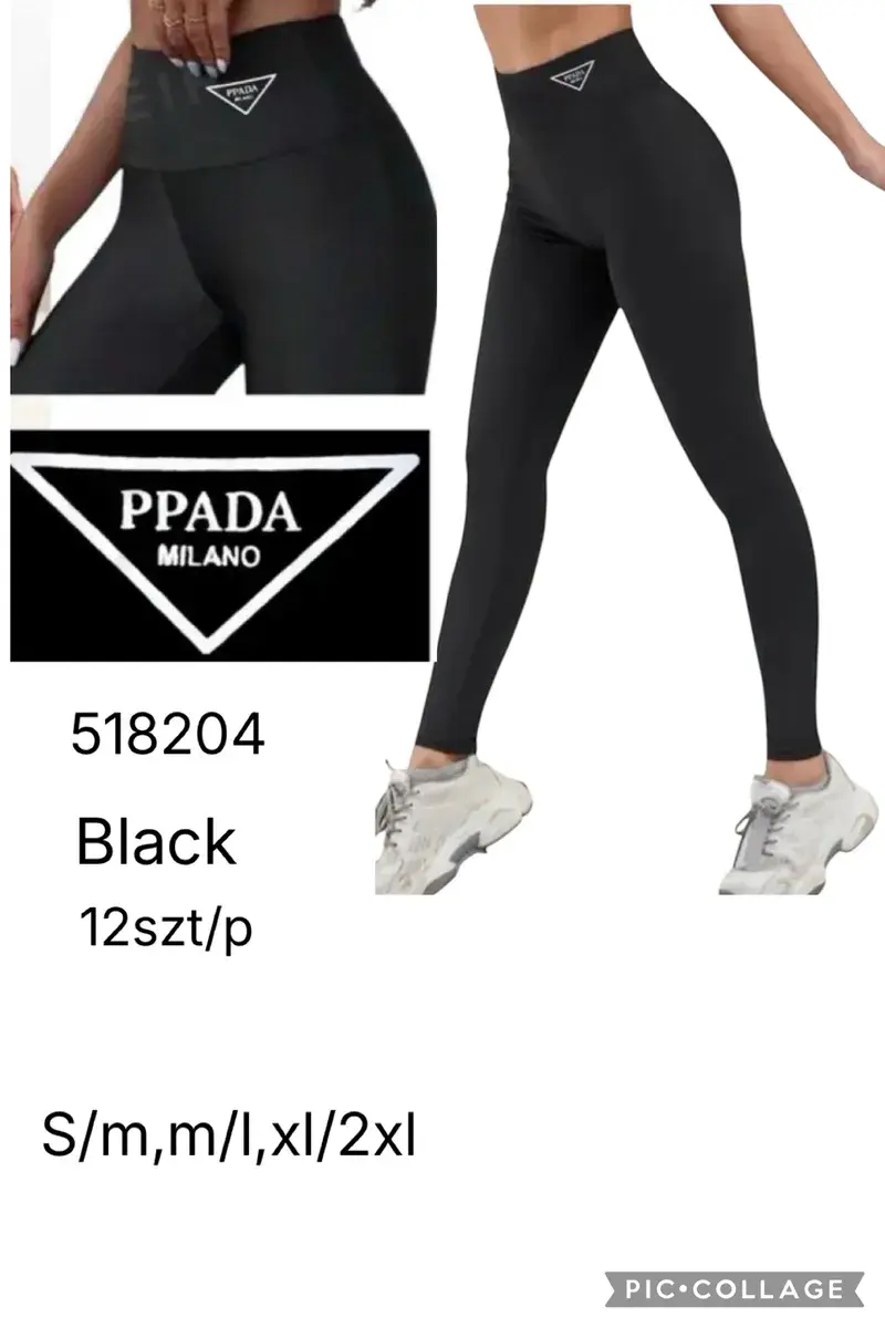 Legginsy damskie czarne z wysokim stanem PPADA Milano