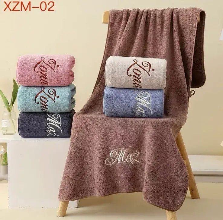 Ręcznik z mikrofibry 50x100cm z haftem zestaw kolorów