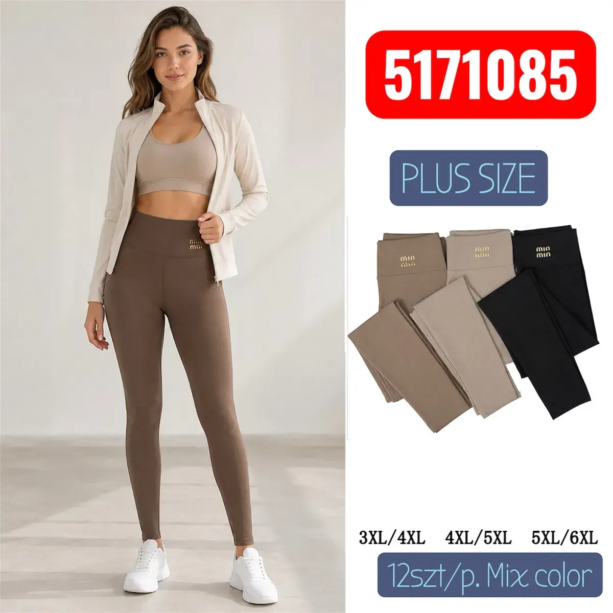 Legginsy damskie plus size mix kolorów 3XL-6XL